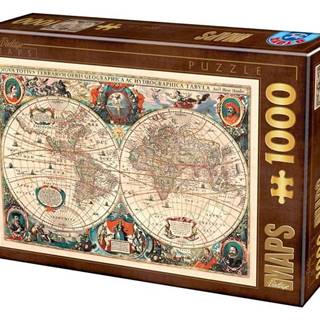 D-Toys Puzzle Antická mapa sveta 1000 dielikov