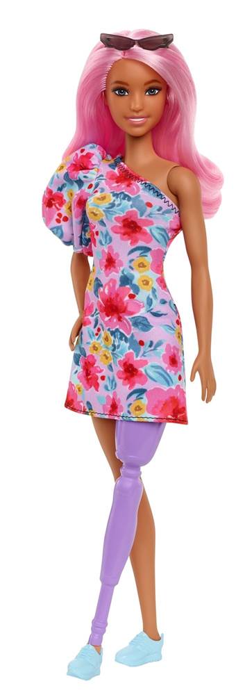 Mattel  Barbie Modelka 189 - Kvetinové šaty na jedno rameno FBR37 značky Mattel