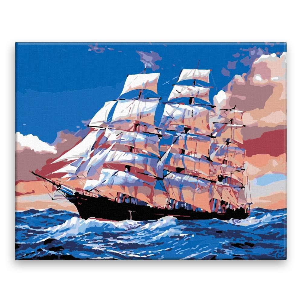 Malujsi  Maľovanie podľa čísel - Plávanie v divokých vlnách - 100x80 cm,  plátno vypnuté na rám značky Malujsi