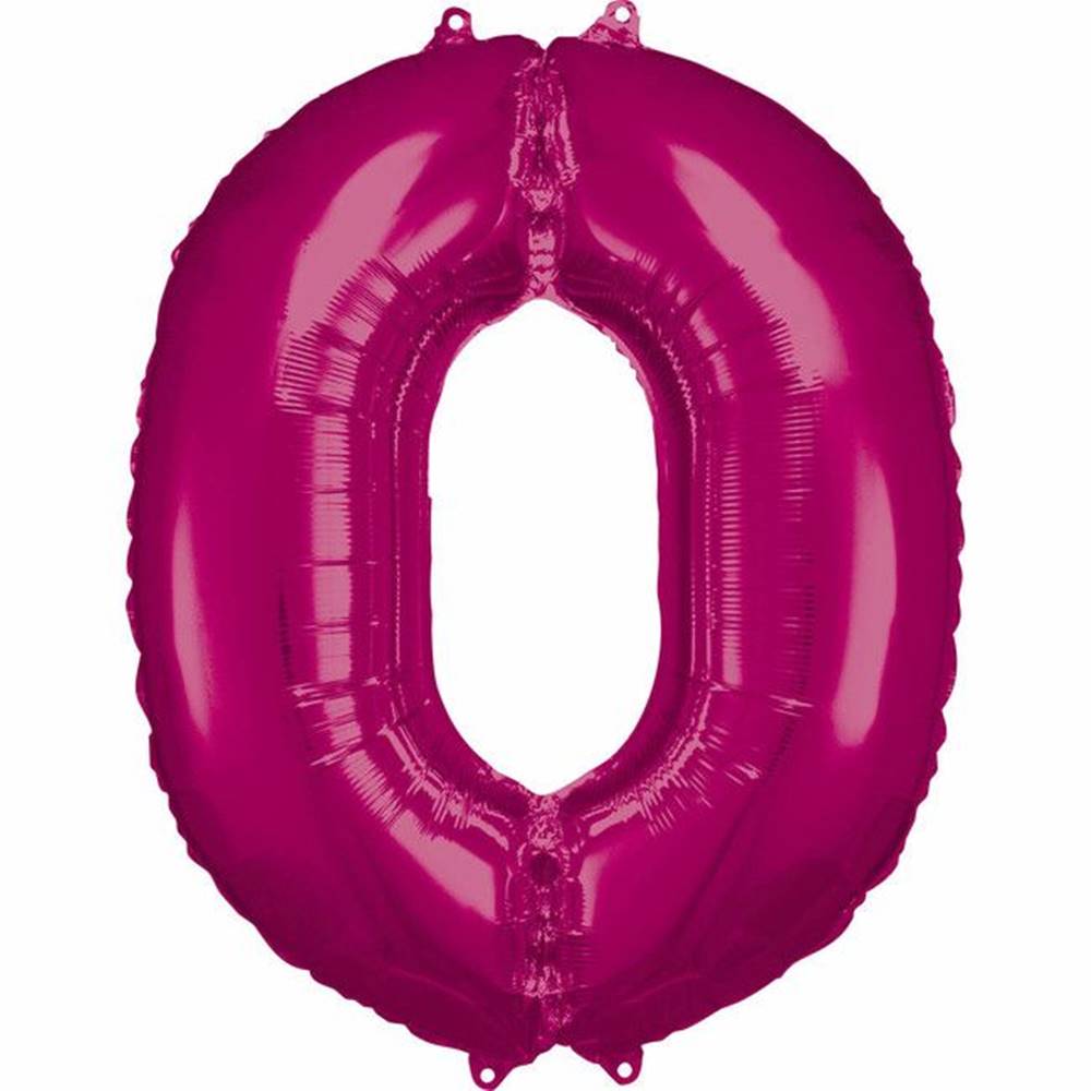 Amscan  Fóliový balón číslo 0 ružový 83 cm značky Amscan