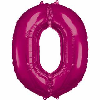 Amscan Fóliový balón číslo 0 ružový 83 cm
