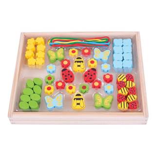 Bigjigs Toys Dřevěné hračky - Navlékací korálky Louka
