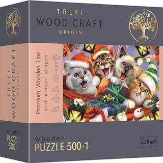 Trefl Wood Craft Origin puzzle Vianočné mačky 501 dielikov