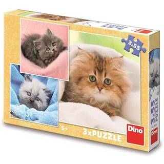 DINO  Puzzle Roztomilé mačiatka 3x55 dielikov značky DINO