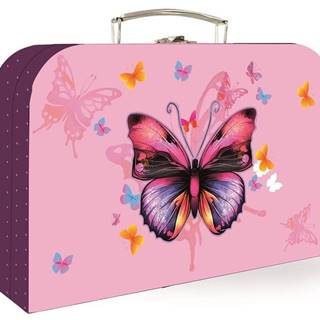 Karton P+P Kufrík lamino 34 cm Motýľ - ružový