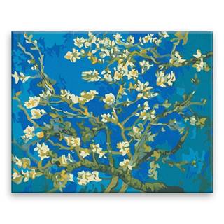 Malujsi Maľovanie podľa čísel - Mandľové kvety - 100x80 cm,  plátno vypnuté na rám