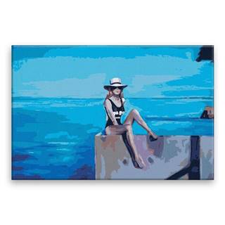 Malujsi Maľovanie podľa čísel - Pózovanie na móle - 120x80 cm,  plátno vypnuté na rám