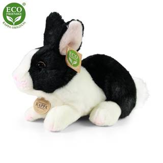 Plyšový králik bielo-čierny ležiaci 23 cm ECO-FRIENDLY