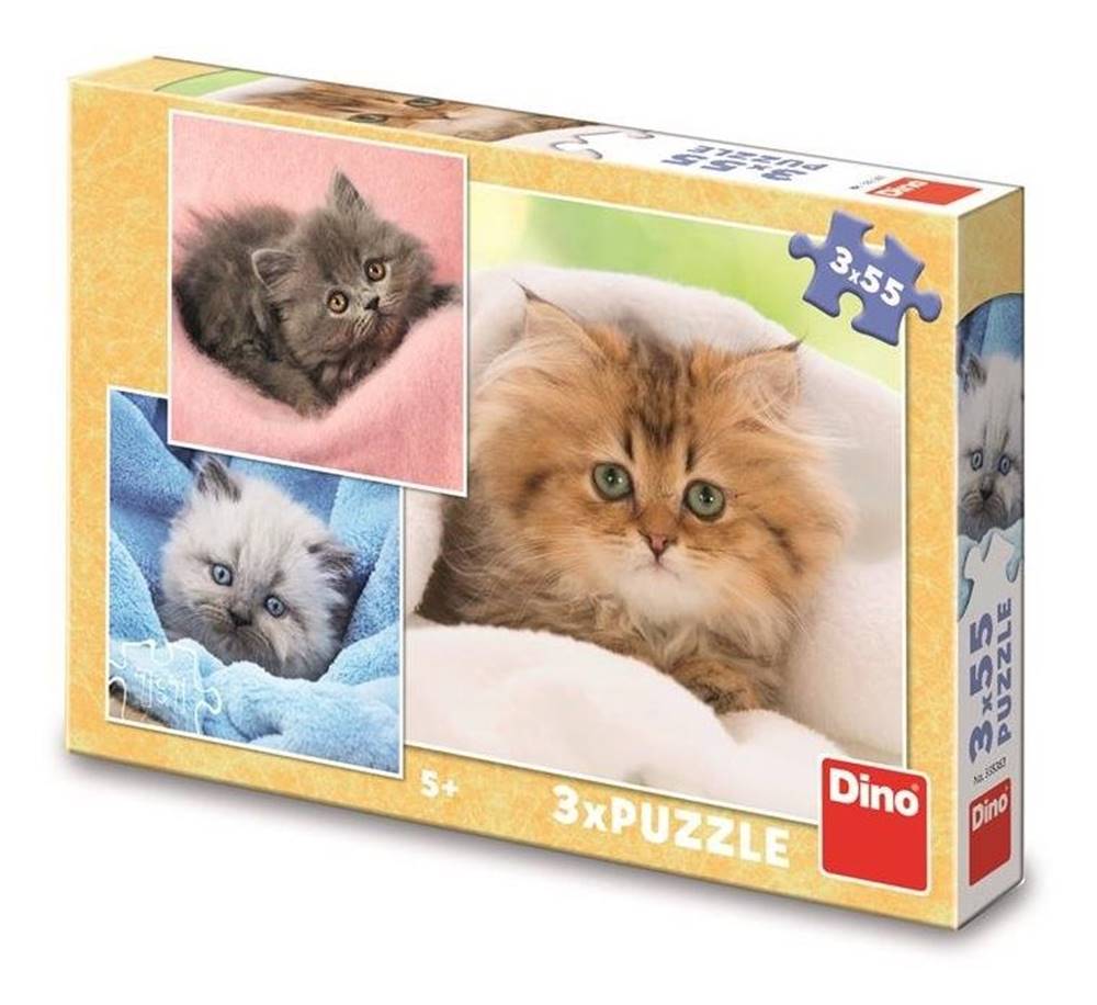 DINO  Puzzle Roztomilé mačiatka 3x55 dielikov značky DINO