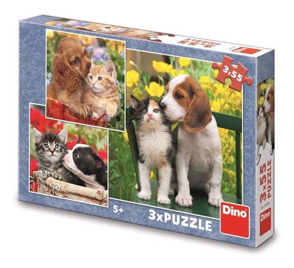 DINO  Puzzle Zvierací kamaráti 3x55 dielikov značky DINO