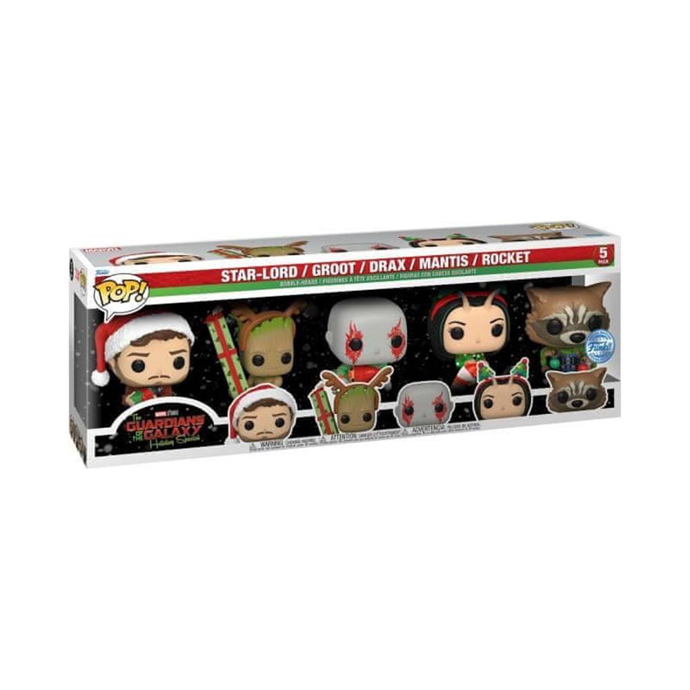 Funko  POP Marvel: The Guardians of the Galaxy - Star Lord,  Groot,  Drax,  Mantis a Rocket 5 pack (Holiday Special) značky Funko