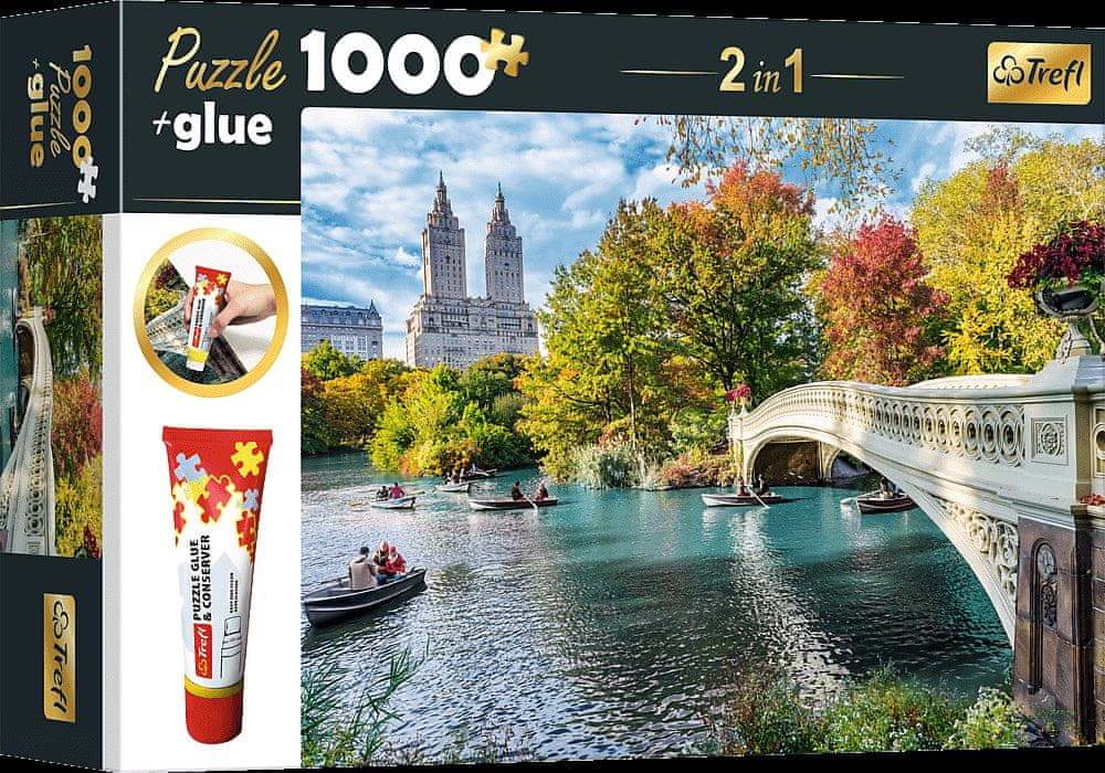Trefl  Sada 2v1 puzzle Október v New Yorku 1000 dielikov s lepidlom značky Trefl