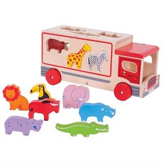 Bigjigs Toys  Dřevěné auto se zvířátky safari značky Bigjigs Toys
