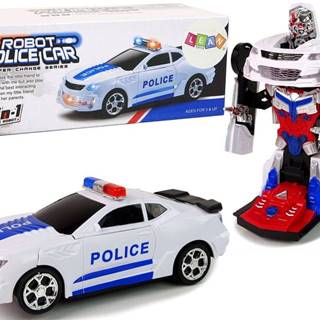 Lean-toys  Policajné auto 2v1 Transformers Zvuky Výstrely Svetlá značky Lean-toys