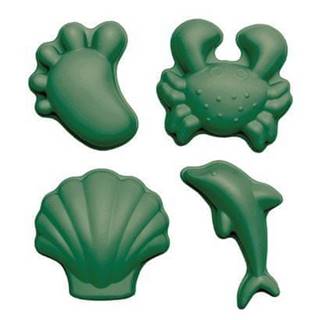 Scrunch  Silikónové formy na piesok 4 ks. - Tmavo zelené značky Scrunch