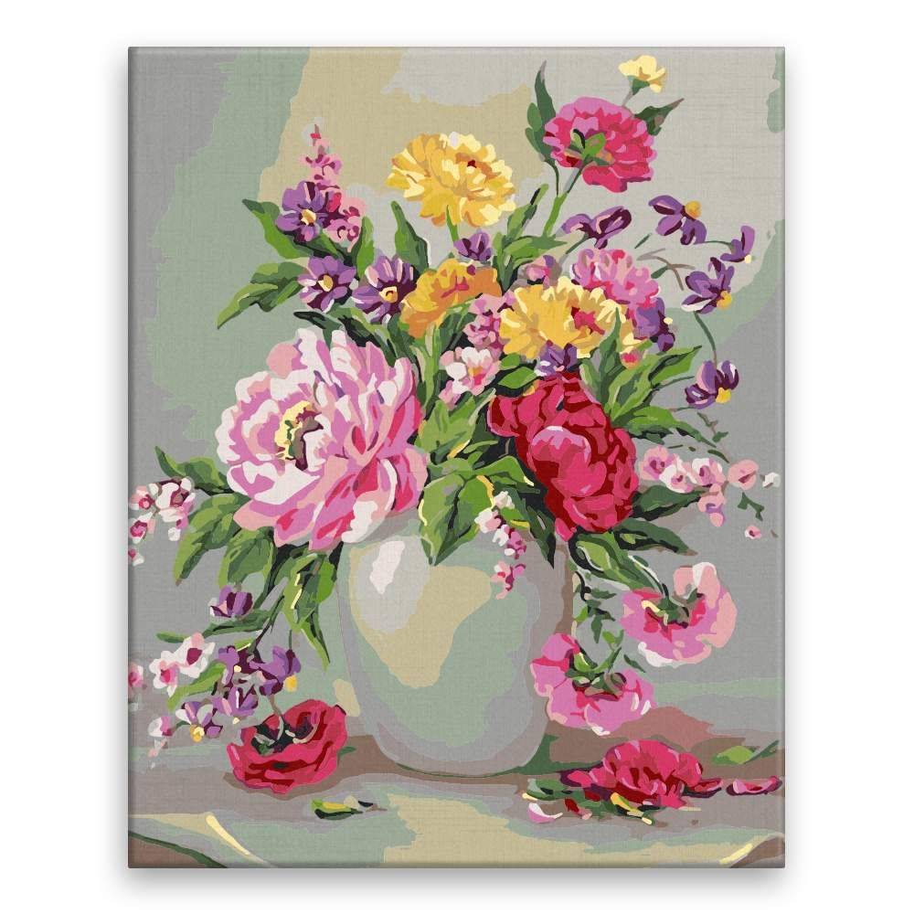 Malujsi  Maľovanie podľa čísel - Kvety ktoré nevyblednú - 40x50 cm,  plátno vypnuté na rám značky Malujsi