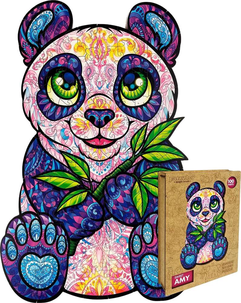 Puzzler Magic Wood  Drevené puzzle Sladká panda Amy 100 dielikov značky Puzzler Magic Wood