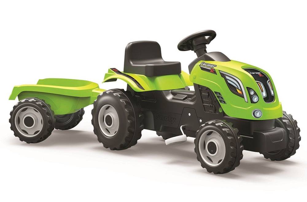 Smoby  šliapací traktor Farmer XL zelený s vozíkom značky Smoby