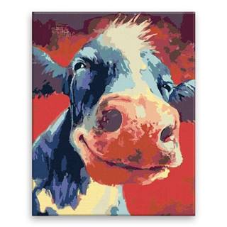 Malujsi Maľovanie podľa čísel - Veselá krava - 40x50 cm,  plátno vypnuté na rám