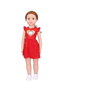 Mikro Trading Chodiaca bábika 70 cm ryšavá v červených šatách v krabici