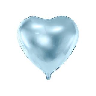 PartyDeco Fóliový balón- Srdce 45cm,  sv.modrý