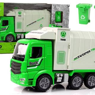 Zelené smetiarske auto Sťahovací kontajner Svietiace kolesá