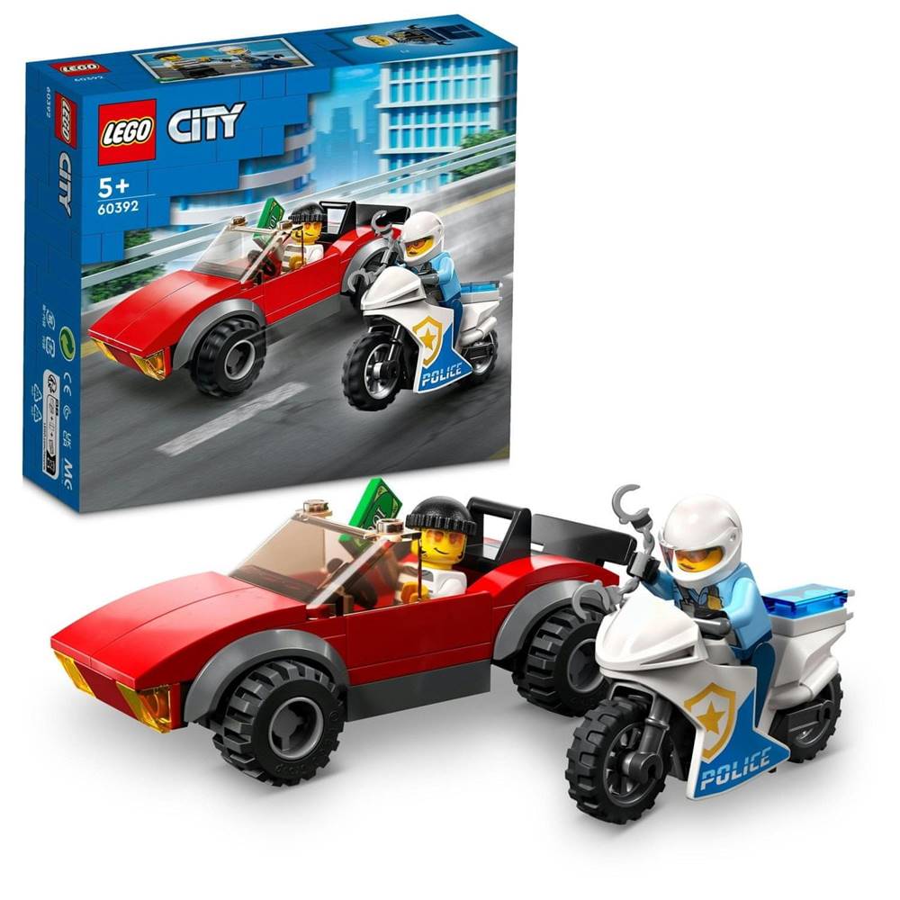 LEGO  City 60392 Naháňačka auta s policajnou motorkou značky LEGO
