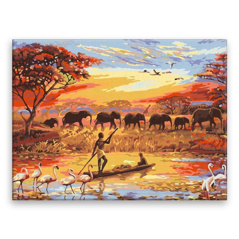 Malujsi  Maľovanie podľa čísel - Afrika - 40x30 cm,  plátno vypnuté na rám značky Malujsi