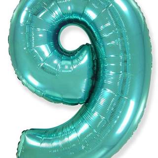 Fóliový balónik číslice 5 - tyrkysová - tiffany - 102 cm
