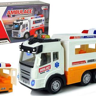 Lean-toys  Ambulancia batérie auto svetlá zvuky značky Lean-toys