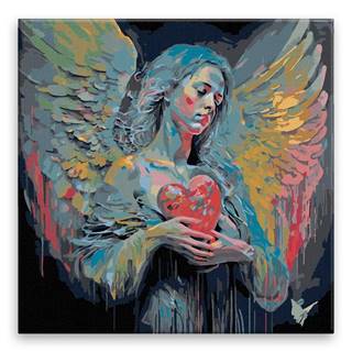 Malujsi  Maľovanie podľa čísel - Anjel dáva život - 80x80 cm,  plátno vypnuté na rám značky Malujsi