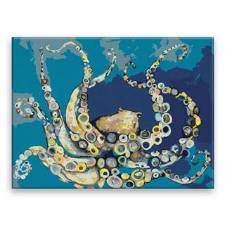 Malujsi  Maľovanie podľa čísel - Farebná chobotnica - 80x60 cm,  bez dreveného rámu značky Malujsi