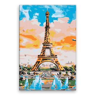 Malujsi Maľovanie podľa čísel - Maľba Eiffelovej veže - 40x60 cm,  bez dreveného rámu