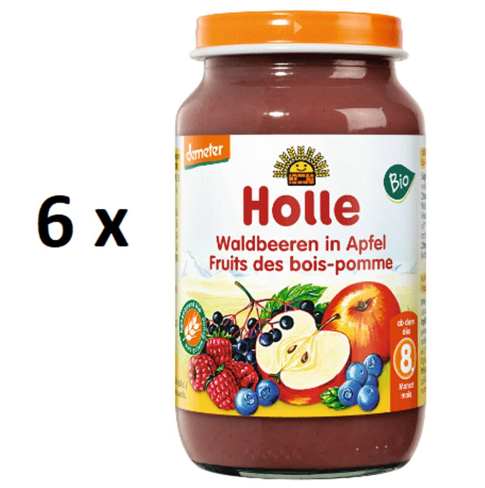 Holle  Bio Lesné plody v jablku - 6 x 220 g značky Holle