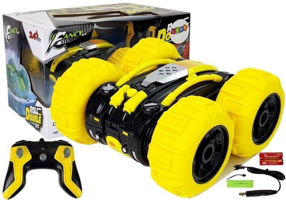 Lean-toys  Obojstranný obojživelník na diaľkové ovládanie žltý 1:24 značky Lean-toys