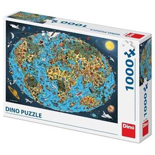 DINO  Puzzle Kreslená mapa sveta 1000 dielikov značky DINO