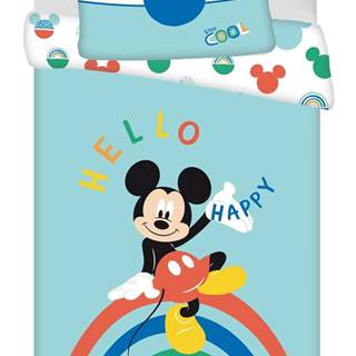 Jerry Fabrics Disney obliečky do postieľky Mickey Rainbow baby 100x135,  40x60 cm