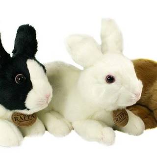 Rappa  Plyšový králik bielo-čierny ležiace 23 cm ECO-FRIENDLY značky Rappa