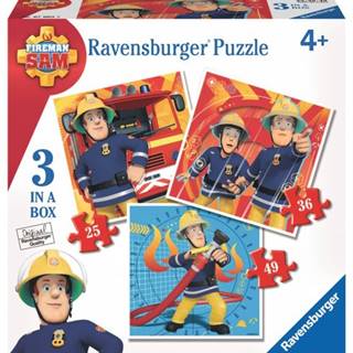 Ravensburger Puzzle Požiarnik Sam 3v1 (25, 36, 49 dielikov)