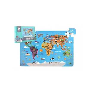 Teddies Puzzle Mapa sveta,  48 dielkov