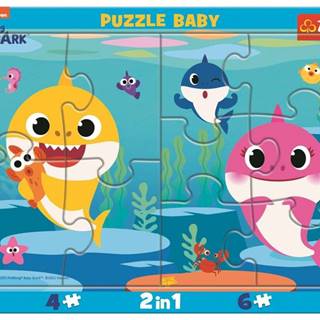 Trefl Baby puzzle Baby Shark: Šťastní žraloky 2v1,  10 dielikov