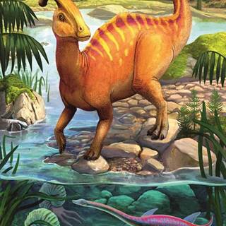Trefl Puzzle Úžasní dinosaury: Parasaurolophus 54 dielikov