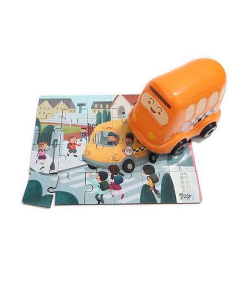 D-Toys Dřevěné puzzle školní autobus značky D-Toys