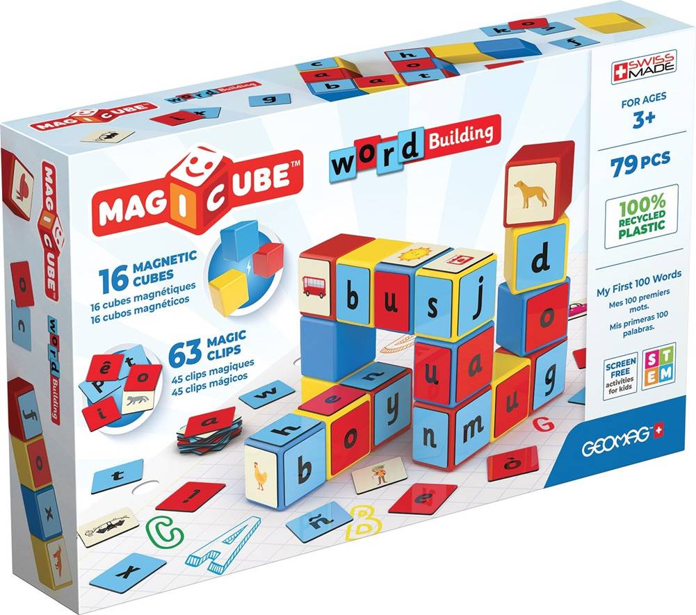 Geomag  Magnetické kocky Magicube Word 79 kociek značky Geomag