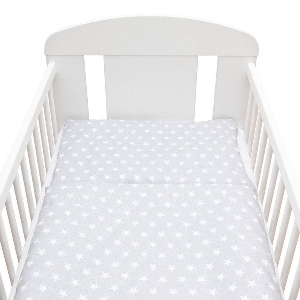 NEW BABY  2-dielne posteľné obliečky 90/120 cm sivé Hviezdičky biele značky NEW BABY