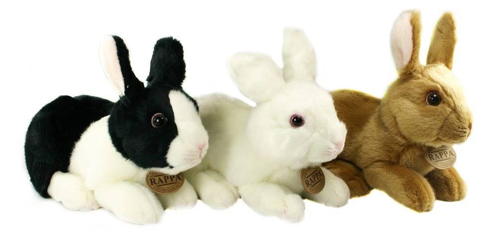 Rappa  Plyšový králik bielo-čierny ležiace 23 cm ECO-FRIENDLY značky Rappa