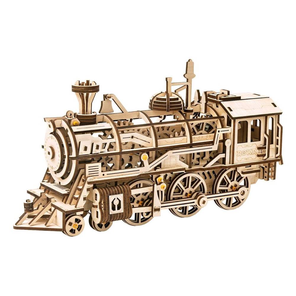 Robotime  3D drevené mechanické puzzle Parná lokomotíva značky Robotime