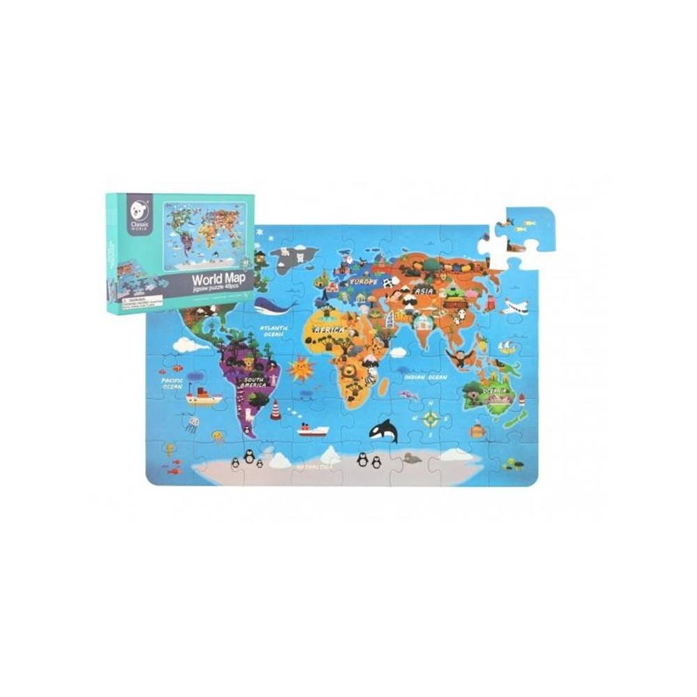 Teddies  Puzzle Mapa sveta,  48 dielkov značky Teddies