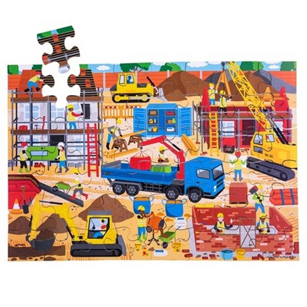 Bigjigs Toys  Podlahové puzzle Staveniště 48dílků značky Bigjigs Toys