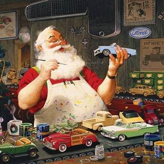 Cobble Hill Puzzle Santa maľuje autíčka 1000 dielikov